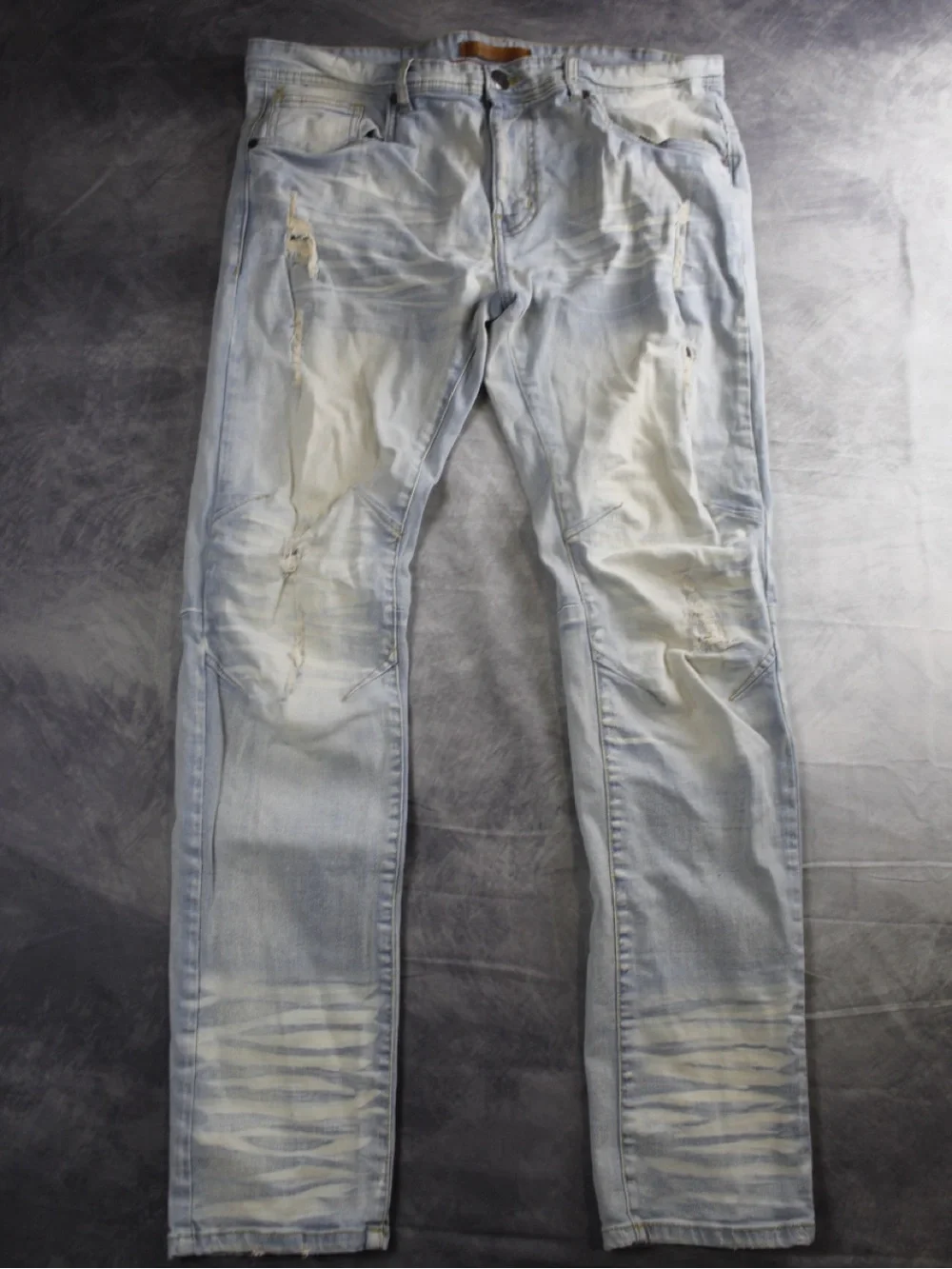 Arketype Mens Distressed Jeans 36x32 Light Wash Ripped Faded Denim Blue Pants